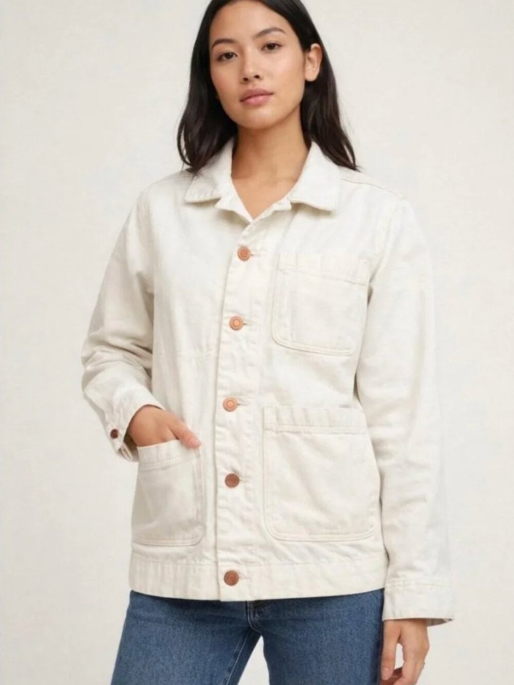 Everlane Chore Jacket. Cream. XS.
